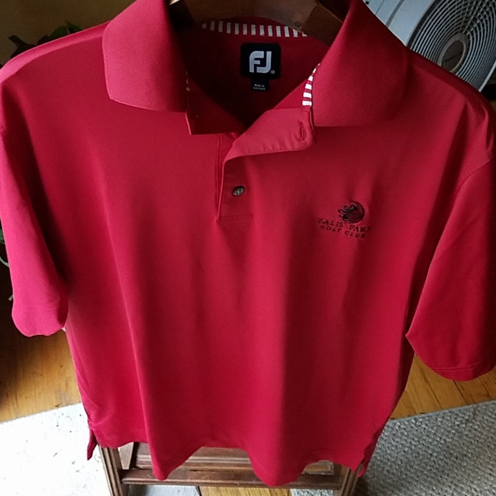 FJ Medium Golf Shirt Red 88 Poly